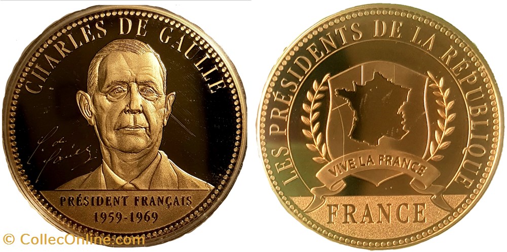 Charles de Gaulle - Les Présidents de la République medailles france charles de gaulle les presidents de la republique