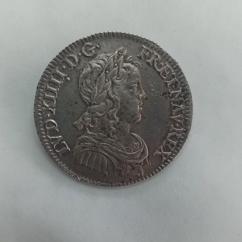 Louis XIV 1/4 écu mèche longue 1647A monnaies europe medievale france royales louis xiv 1 4 ecu meche longue 1647a