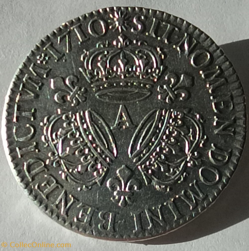 Louis XIV 1/2 Ecu 3 couronnes 1710A monnaies paranumismatique jetons poids monetaires louis xiv 1 2 ecu 3 couronnes 1710a