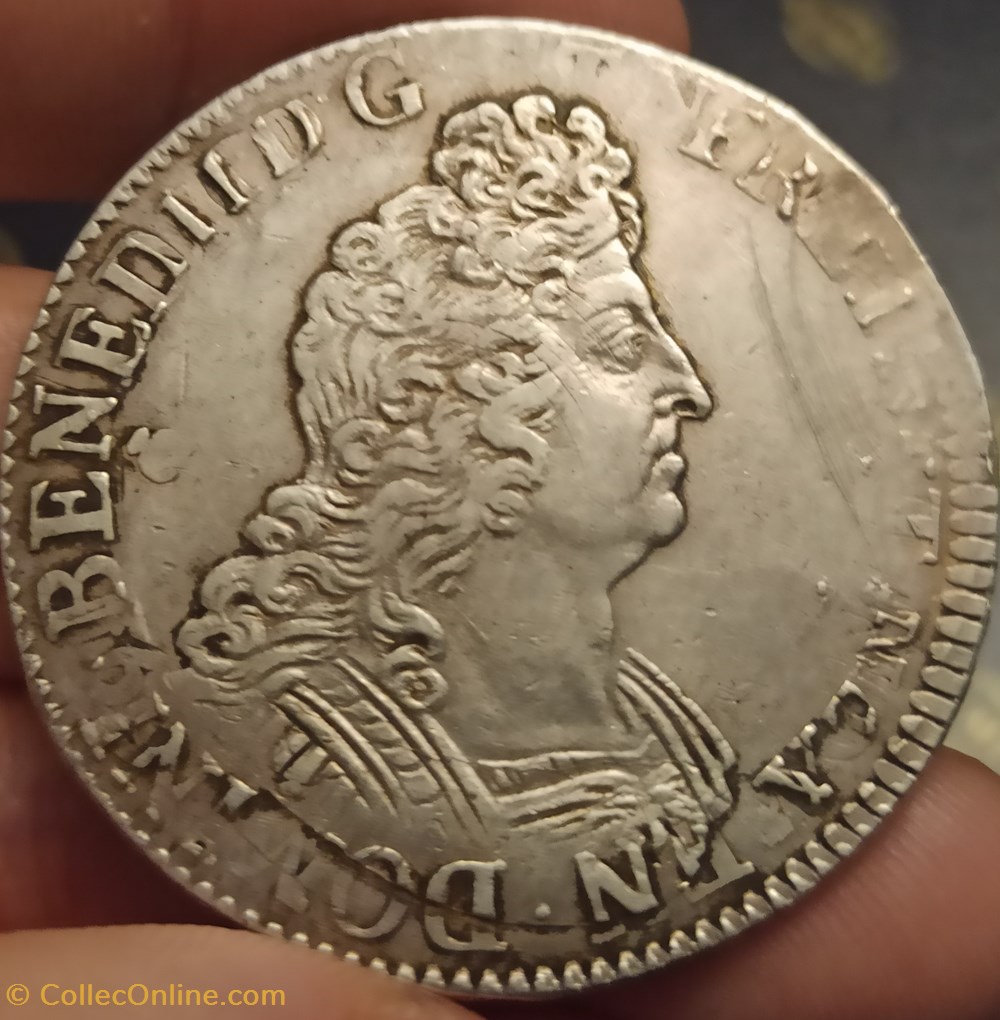 Louis XIV Ecu 8L 2e type 1704A monnaies europe medievale france royales louis xiv ecu 8l 2e type 1704a