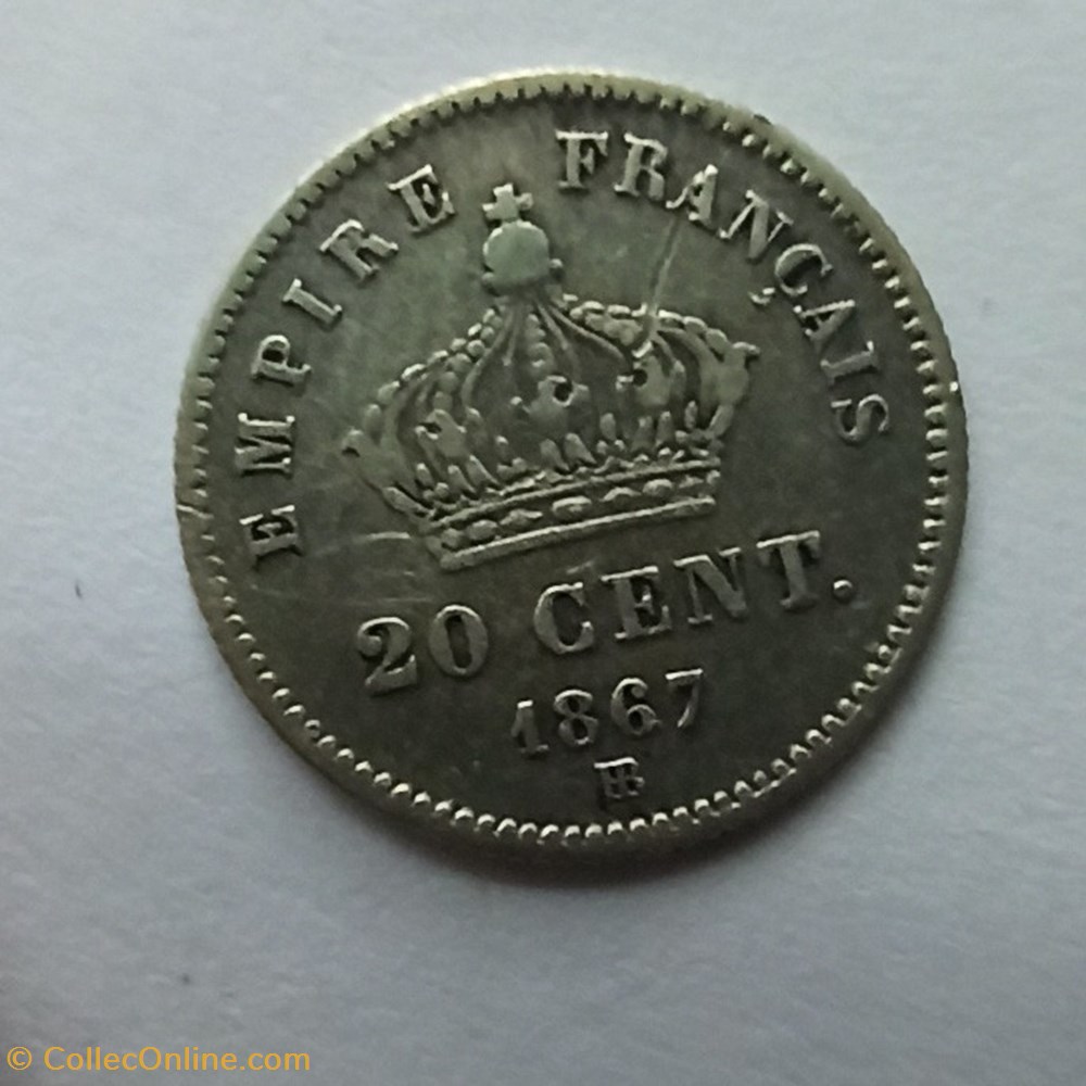 20c Napoléon III 1867BB monnaies monde france 20c napoleon iii 1867bb