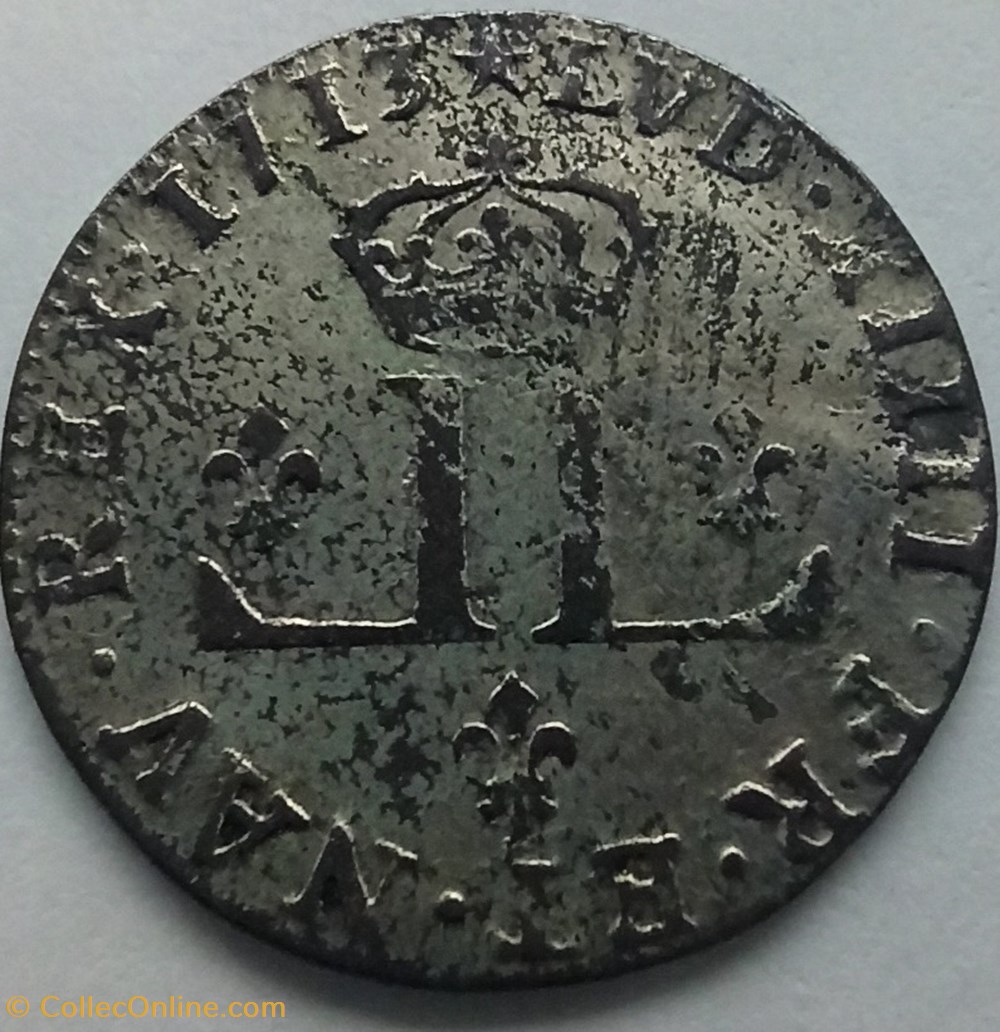 Louis XIV 30 Deniers 1713D monnaies europe medievale a france royales louis xiv 30 deniers 1713d