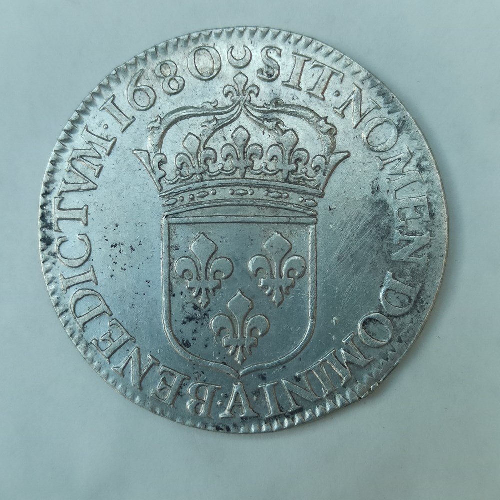 Louis XIV 1/2 Ecu cravate 1680A monnaies europe medievale france royales louis xiv 1 2 ecu cravate 1680a