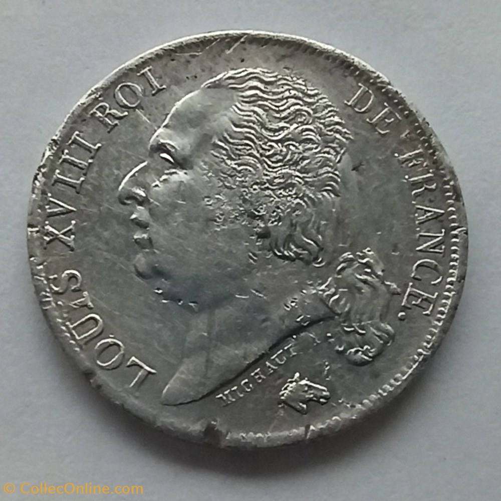 1 Franc Louis XVIII 1817K monnaies monde france 1 franc louis xviii 1817k