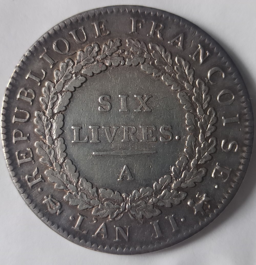 Louis XVI Ecu 6 livres 1793A monnaies monde france louis xvi ecu 6 livres 1793a