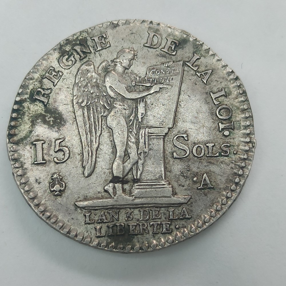 monnaies europe medievale france royales louis xvi 15 sols au genie 1791a