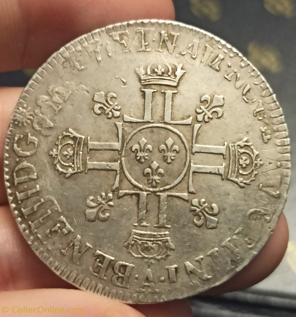 Louis XIV Ecu 8L 2e type 1704A monnaies europe medievale france royales louis xiv ecu 8l 2e type 1704a