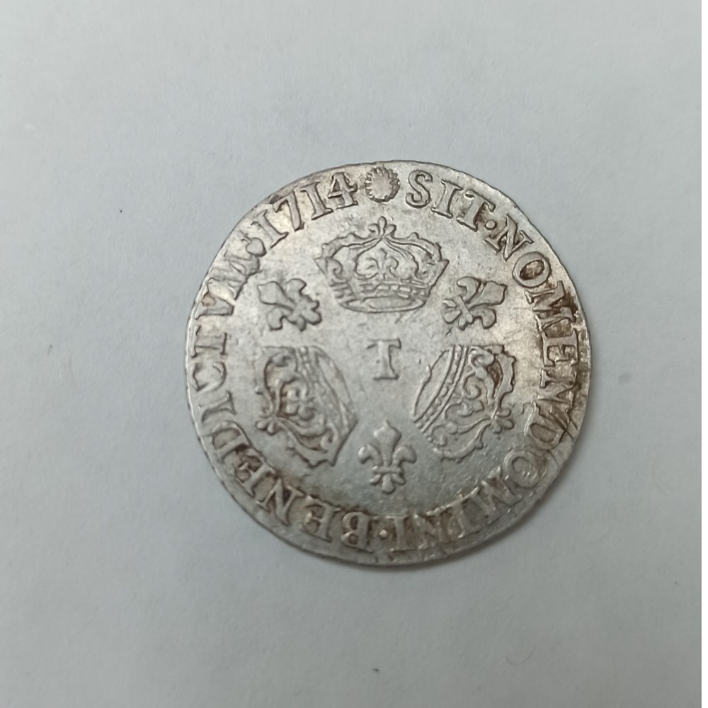 Louis XIV 1/10 écu 3 couronnes 1714T monnaies europe medievale a france royales louis xiv 1 10 ecu 3 couronnes 1714t