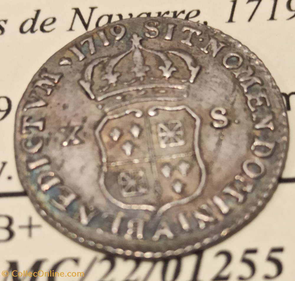 monnaies europe medievale royales louis xv x sols de france navarre
