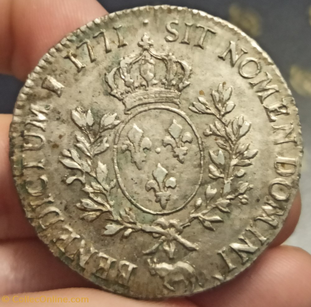 Louis XV Ecu vieille tête 1771 monnaies europe medievale a france royales louis xv ecu vieille tete 1771