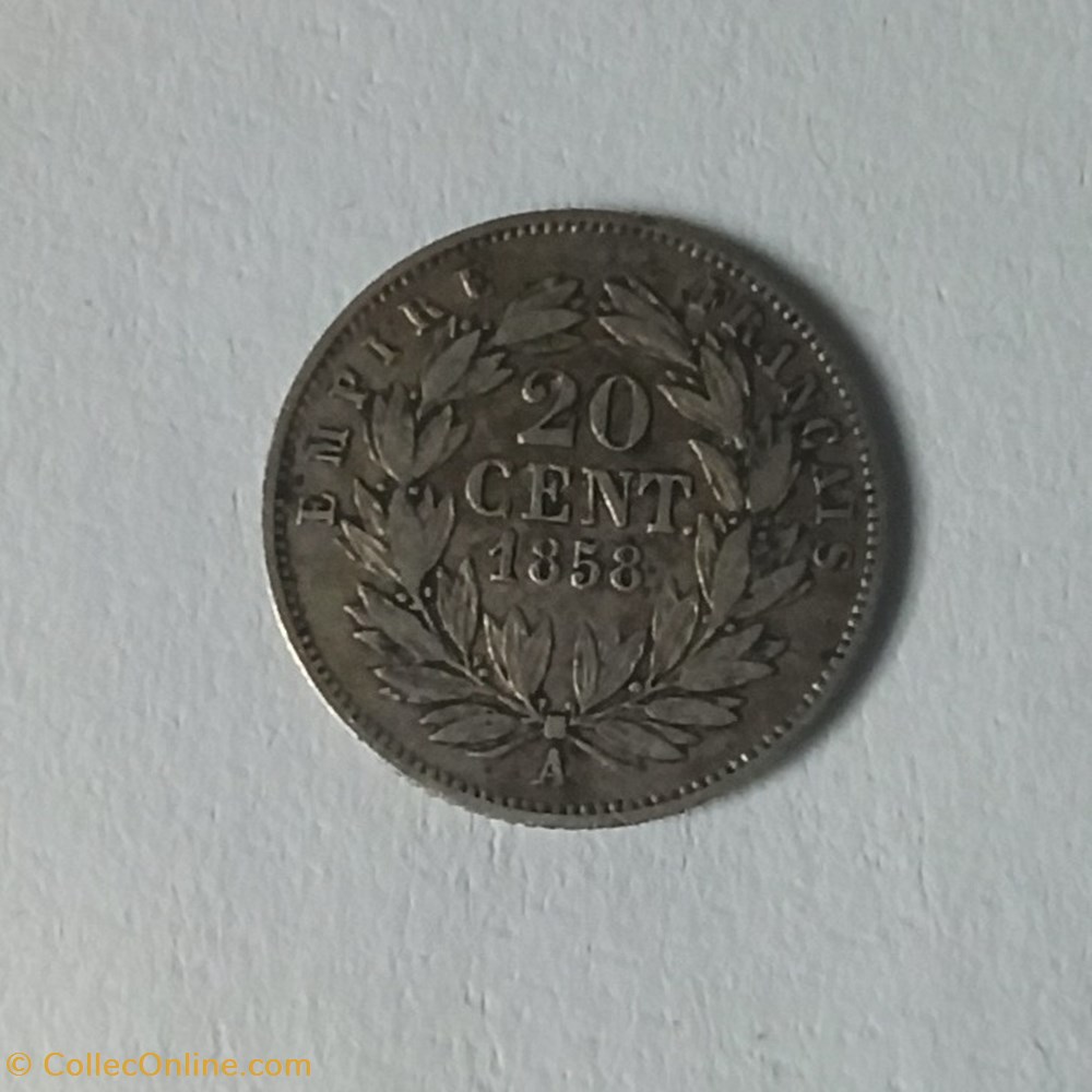 20c Napoleon III 1858 A monnaies monde france 20c napoleon iii 1858 a