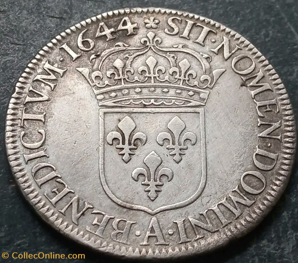 Louis XIV Ecu mèche courte 1644A monnaies paranumismatique jetons poids monetaires louis xiv ecu meche courte 1644a