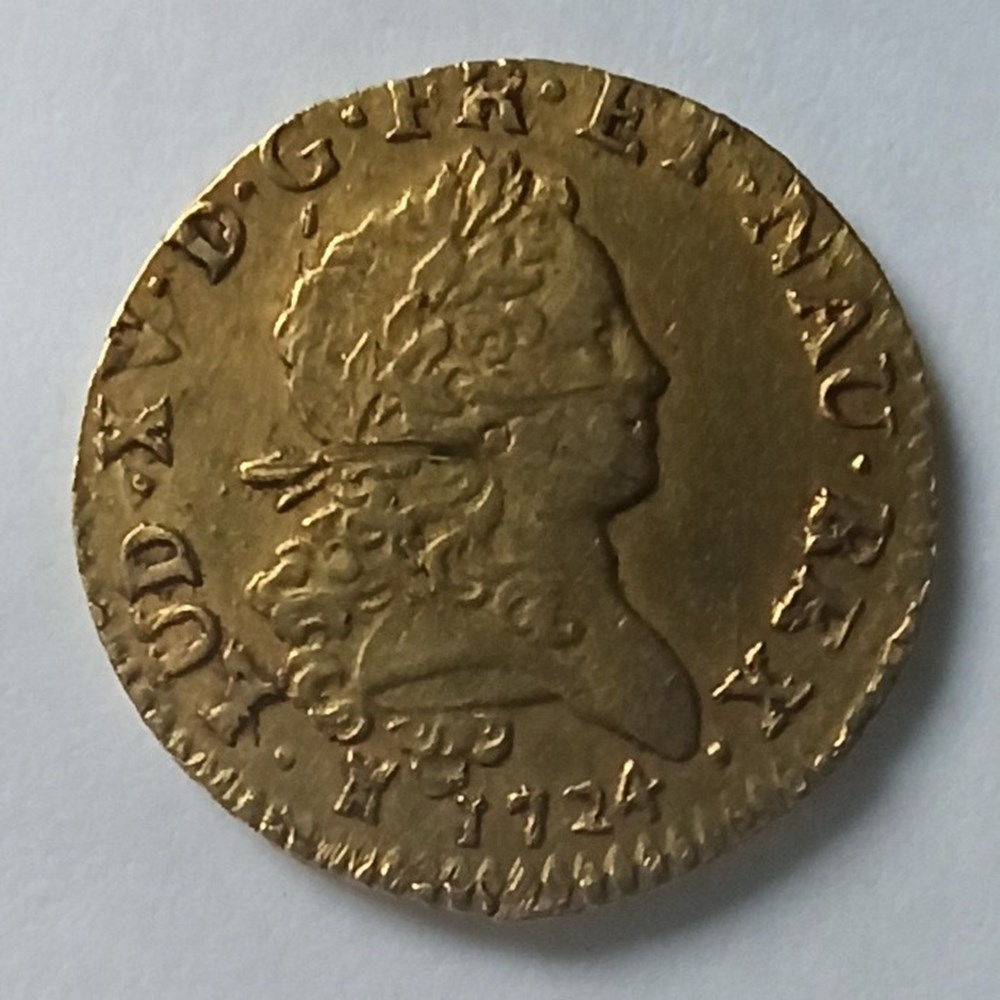 Louis XV Mirliton grandes palmes 1724M monnaies europe medievale france royales louis xv mirliton grandes palmes 1724m