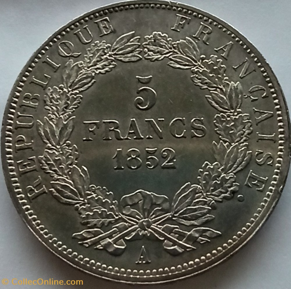 5 Francs Napoléon III tête nue 1852A monnaies monde france 5 francs napoleon iii tete nue 1852a