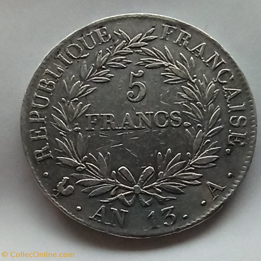 5 Francs Napoléon An 13A monnaies monde france 5 francs napoleon an 13a