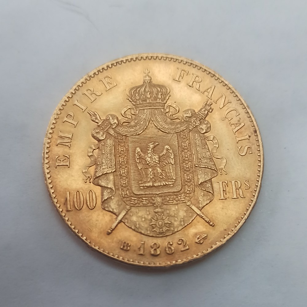 100F Napoléon III tête laurée 1862BB monnaies monde france 100f napoleon iii tete lauree 1862bb