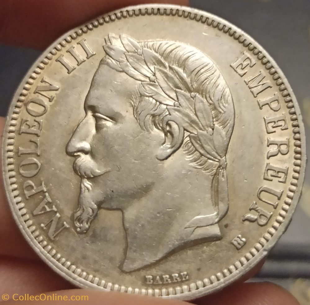 5 Francs Napoleon III laurée 1867BB monnaies monde france 5 francs napoleon iii lauree 1867bb