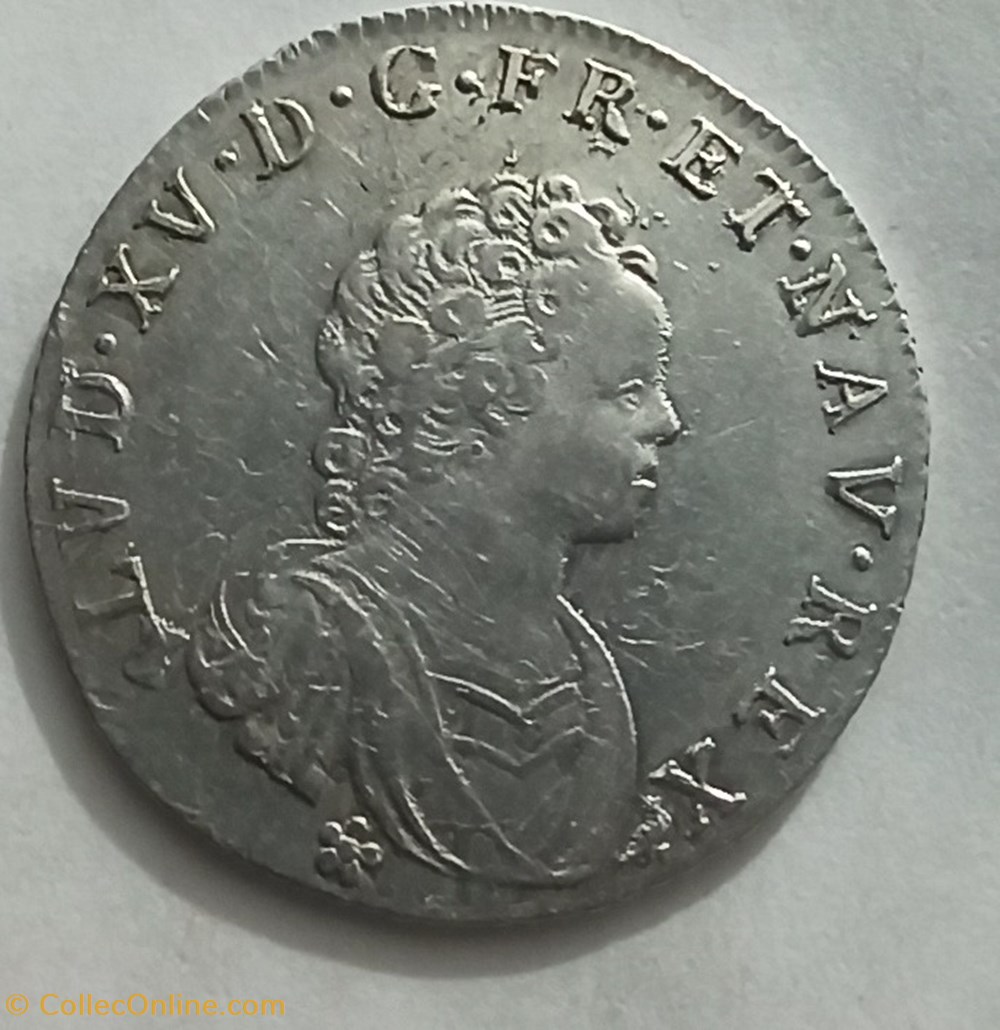 Louis XV 1/4 écu Vertugadin 17179 monnaies europe medievale france royales louis xv 1 4 ecu vertugadin 17179