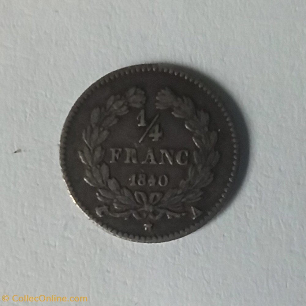 1/4 F Louis Philippe 1840 A monnaies monde france 1 4 f louis philippe 1840 a
