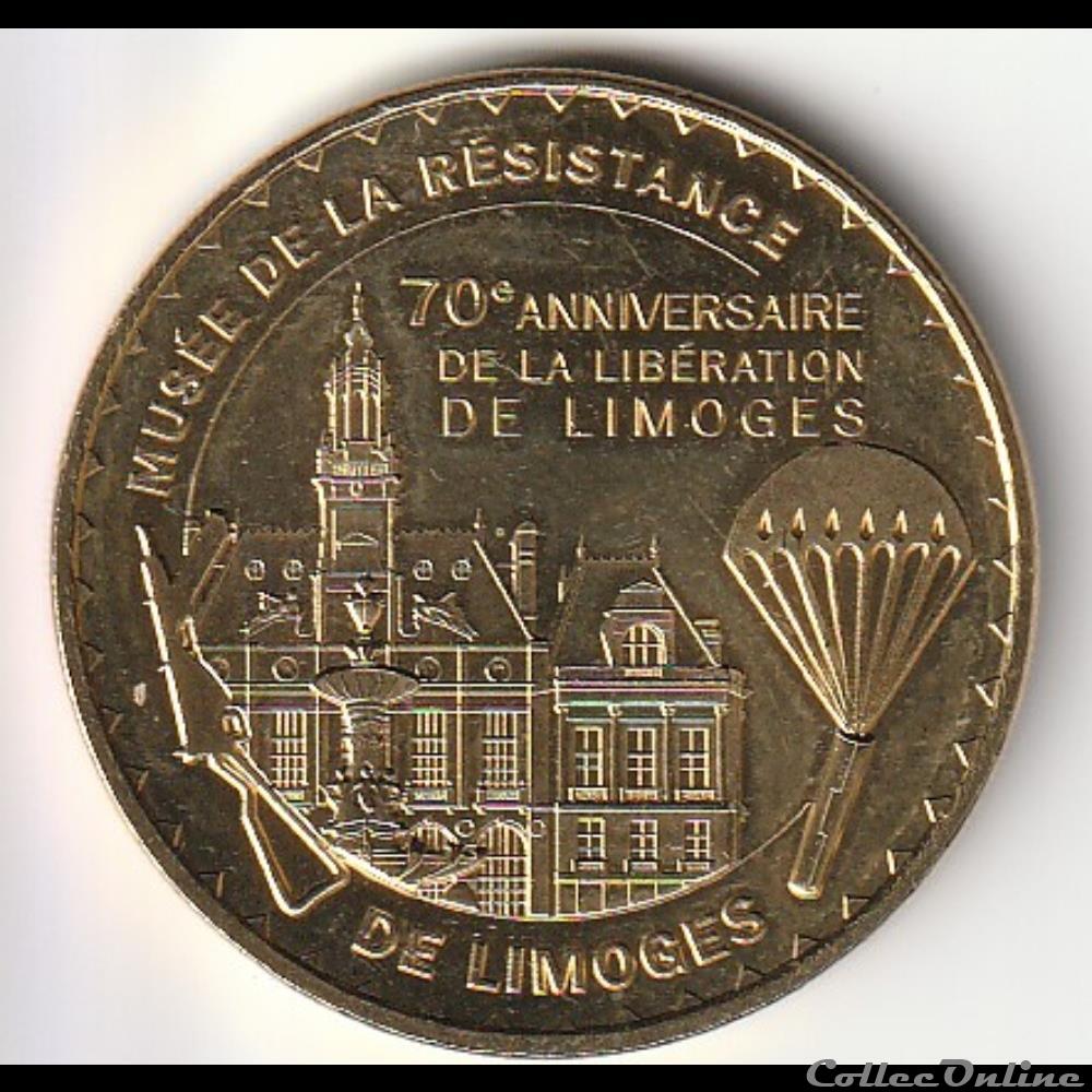 Limoges musée de la résistance 70e anniversaire de la libration de limoges monnaie jeton mereaux france limoges musee de la resistance 70e anniversaire de la libration de limoges