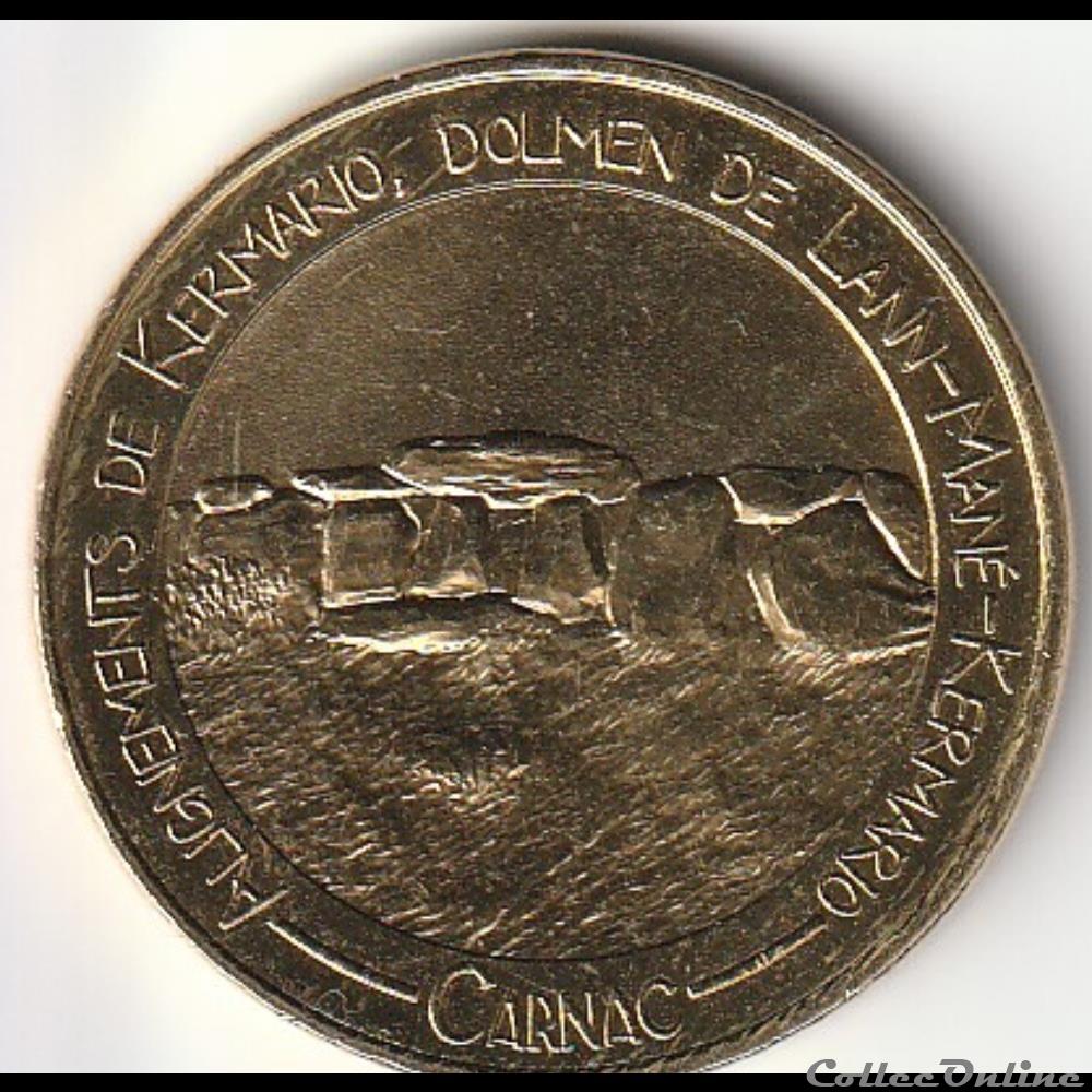 monnaie jeton mereaux alignements de kermario dolmen de lann mane carnac