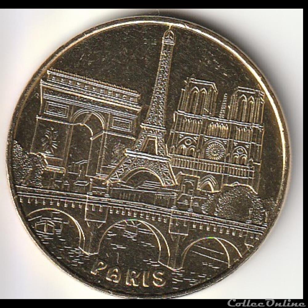 monnaie jeton mereaux france le pont et les 3 monuments de paris la medaille touristique fete ses 20 ans 1996 2016