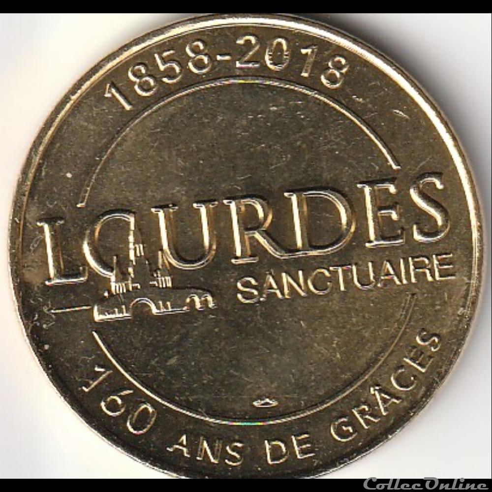 monnaie jeton mereaux france 1858 2018 lourdes sanctuaire 160 ans de graces