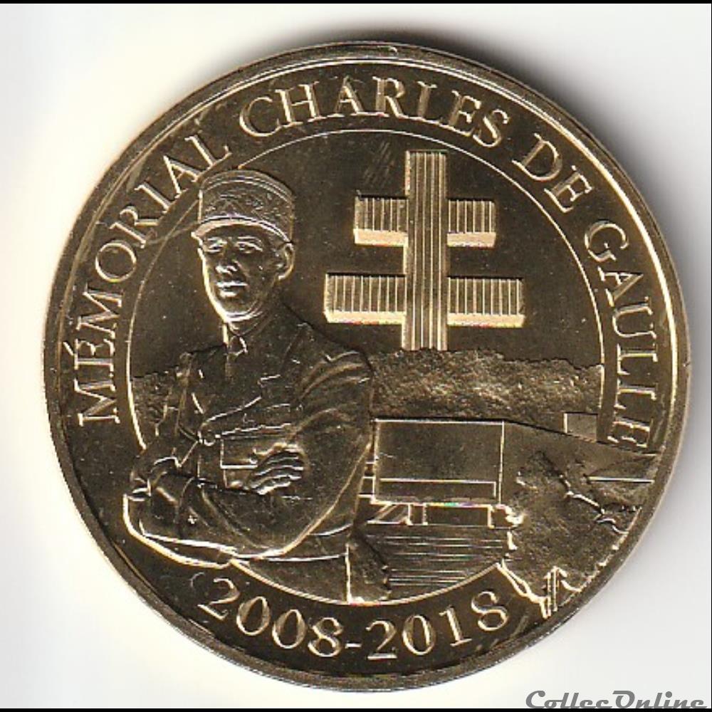 Mémorial Charles De GAULLE 2008-2018 monnaie jeton mereaux france memorial charles de gaulle 2008 2018
