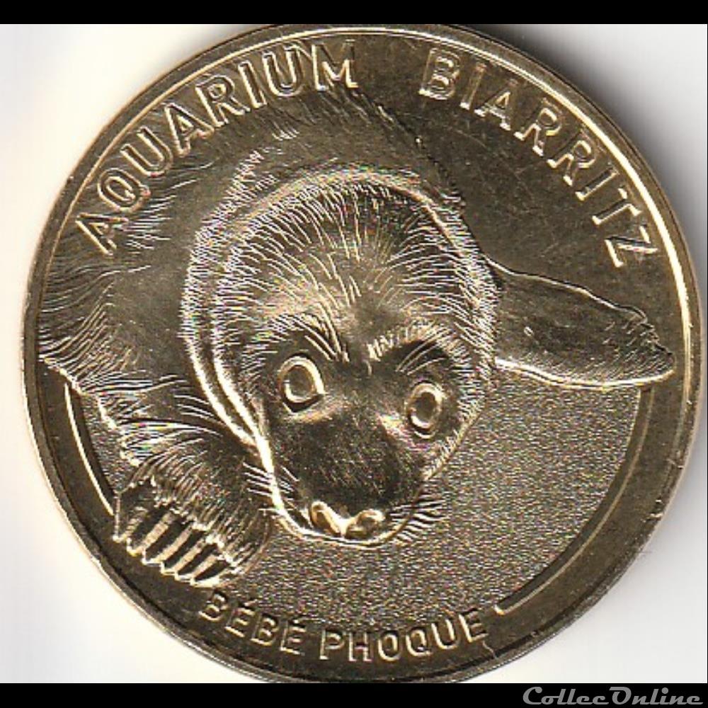 monnaie jeton mereaux france aquarium biarritz bebe phoque