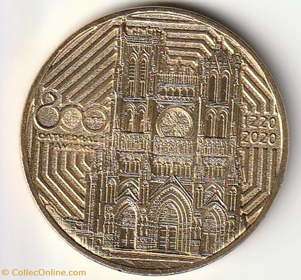 Cathédrale D'Amiens 1220-2020 monnaie jeton mereaux cathedrale amiens 1220 2020