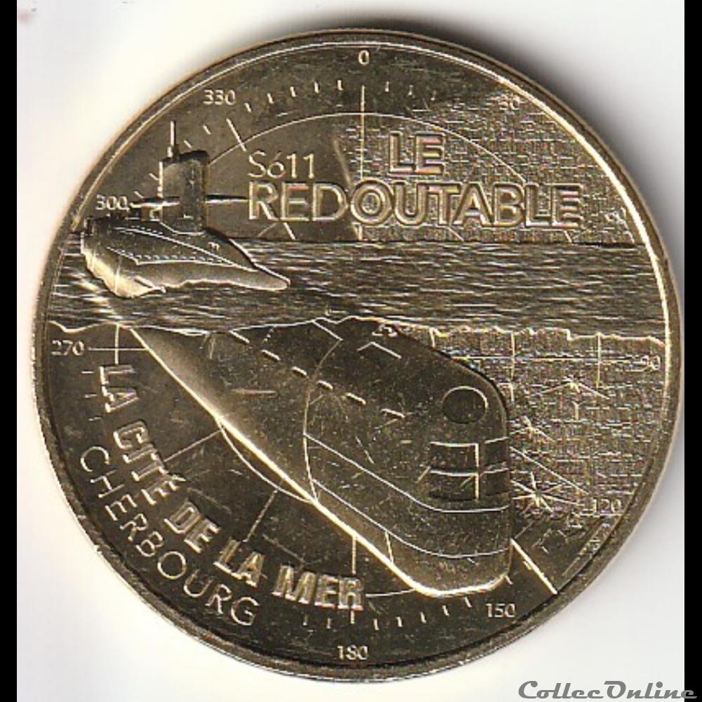 monnaie jeton mereaux france la cite de la mer cherbourg le redoutable s611