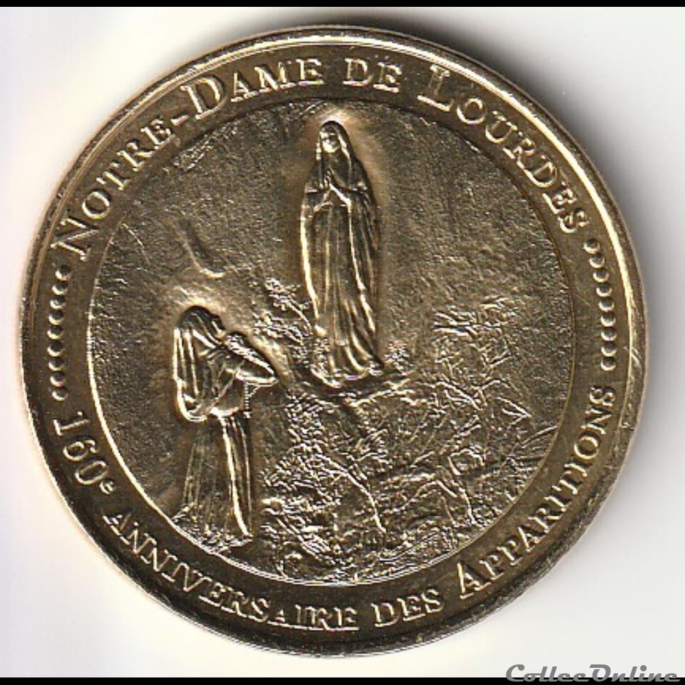 monnaie jeton mereaux france 1858 2018 lourdes sanctuaire 160 ans de graces