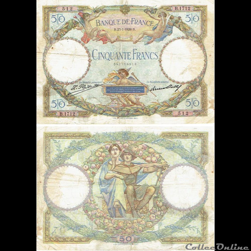 50 francs type 1927 "Luc-Olivier Merson" billets europe france 50 francs type 1927 luc olivier merson