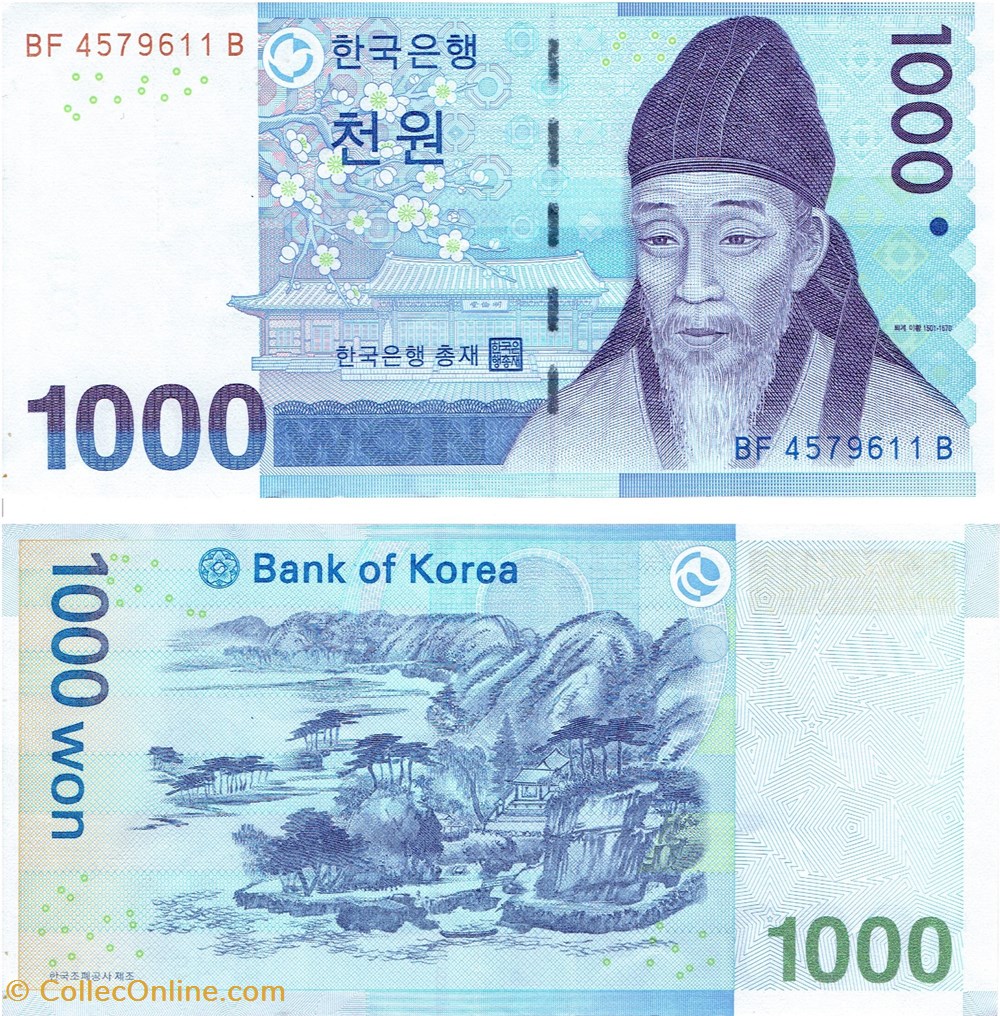 billets coree 1000 wons