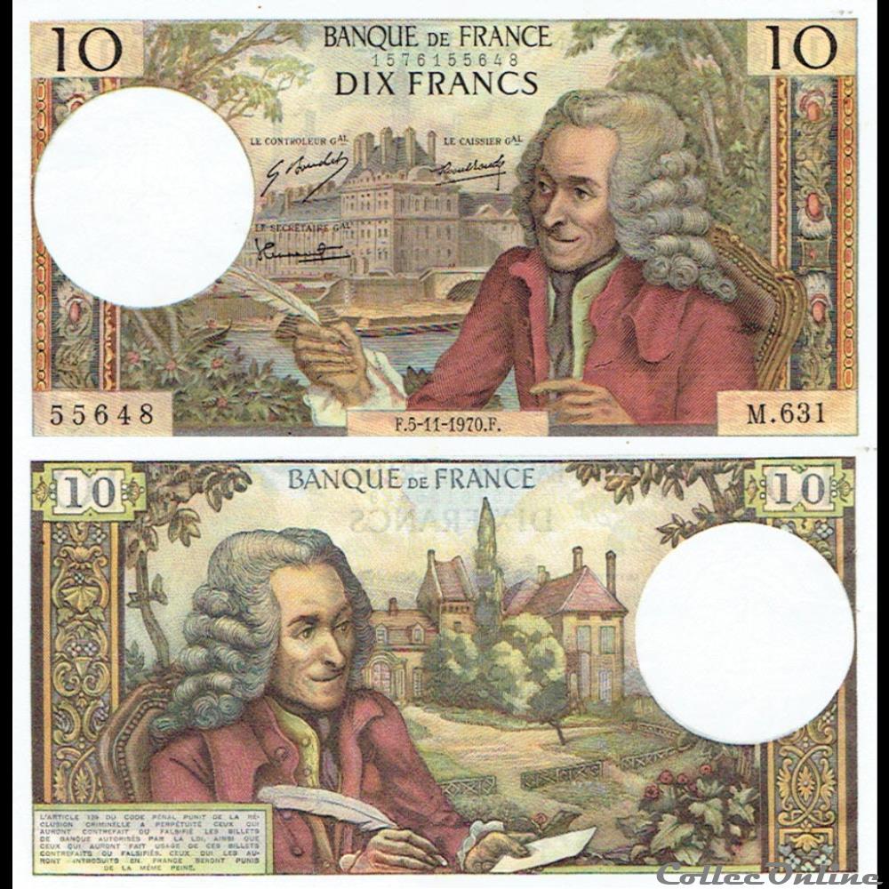 10 francs type 1963 "Voltaire" billets europe france 10 francs type 1963 voltaire