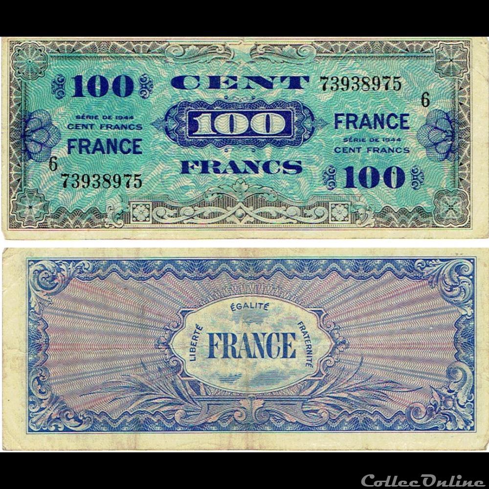 100 francs type 1945 "Fabrication américaine" billets europe france 100 francs type 1945 fabrication americaine