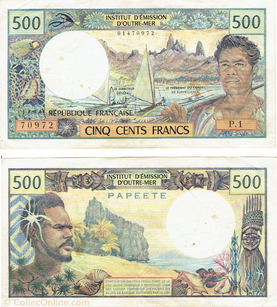 billets oceanie territoires francais du pacifique institut demission doutre mer 500 francs 1995