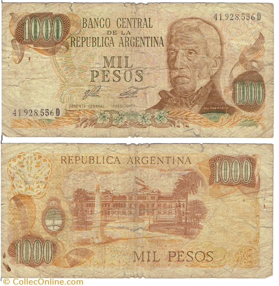 ARGENTINE – 1000 Pesos billets amerique du sud argentine 1000 pesos