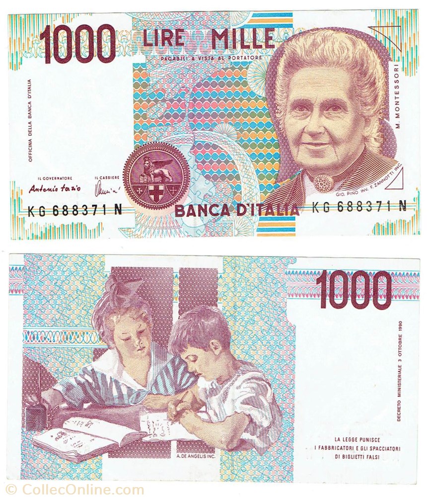 ITALIE 1000 lire billets europe italie 1000 lire