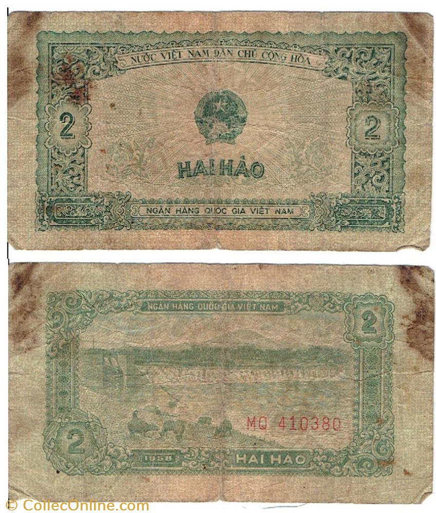 Viêt-Nam, 2 Hao billets asie vietnam viet nam 2 hao