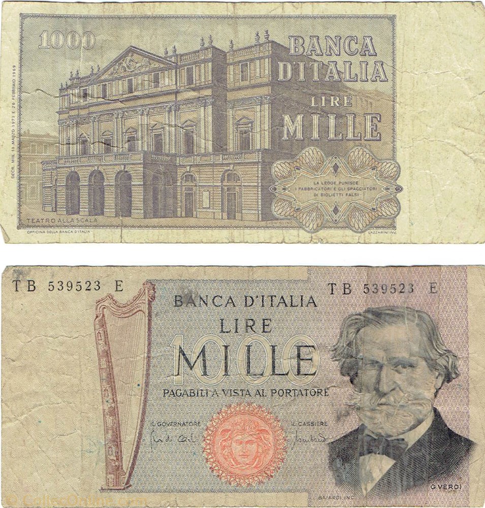 ITALIE 1000 lire billets europe italie 1000 lire