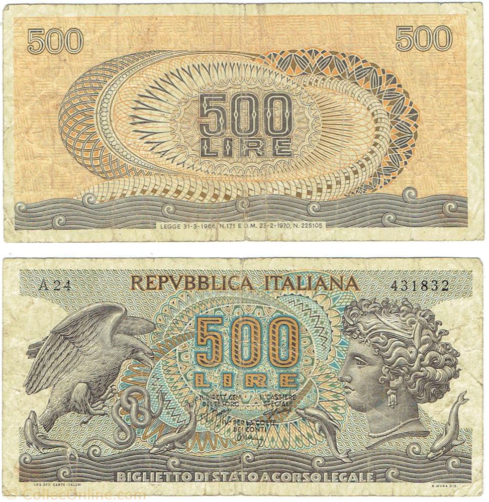 billets europe italie 500 lire
