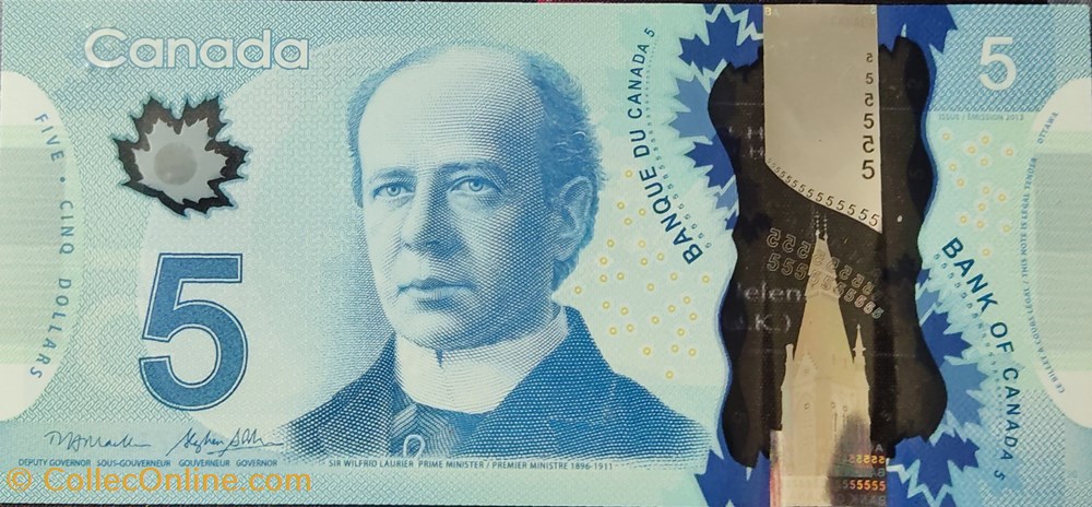 CANADA 5 dollars billets amerique du nord canada 5 dollars