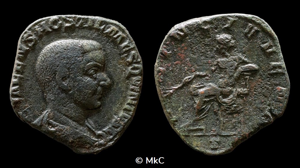 13b Hostilien - Sesterce monnaies antiques a romaines imperiales et republicaines 13b hostilien sesterce