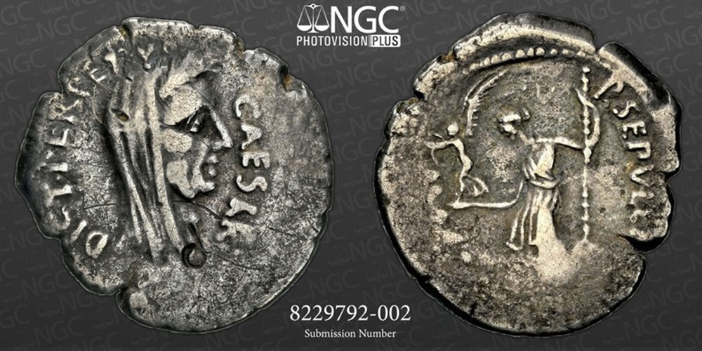 Roman Imperatorial era: 44 BC silver denarius of Julius Caesar, lifetime issue 2 coins ancient romans imperial and republican roman imperatorial era 44 bc silver denarius of julius caesar lifetime issue