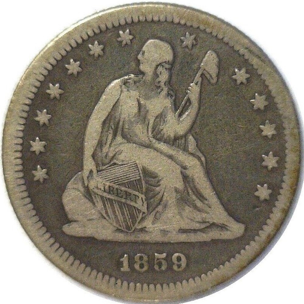 coins world united states 1859 silver seated liberty quarter