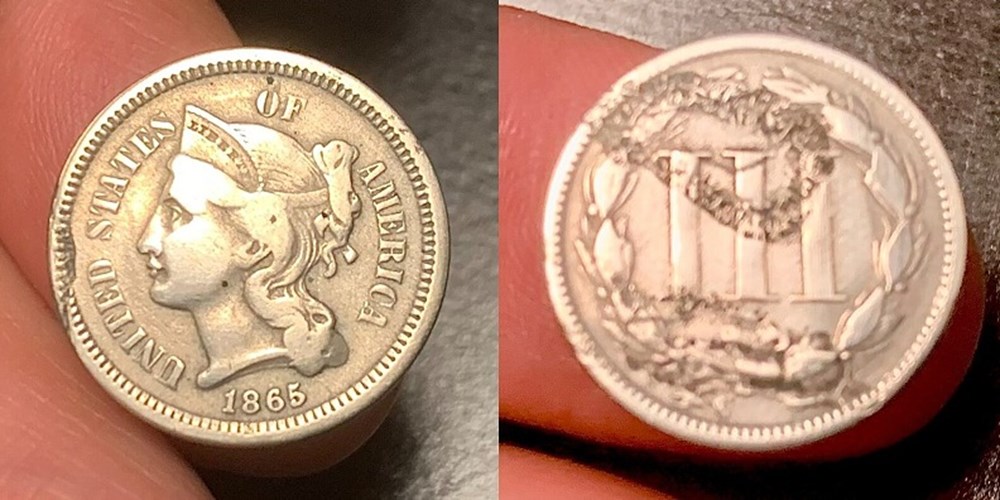 coins world united states 1865 copper nickel 3 cent piece