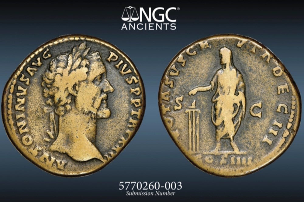 Roman Empire: ca. 159 AD bronze sestertius of Antoninus Pius 2 coins ancient romans imperial and republican roman empire ca 159 ad bronze sestertius of antoninus pius