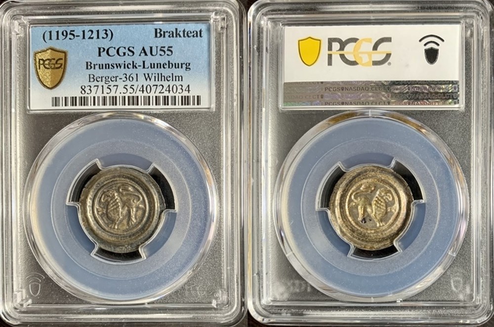 German States (Brunswick-Lüneburg): ca. 1195-1213 silver bracteate of William Longsword 5 coins european medieval to holy roman empire german states brunswick luneburg ca 1195 1213 silver bracteate of william longsword