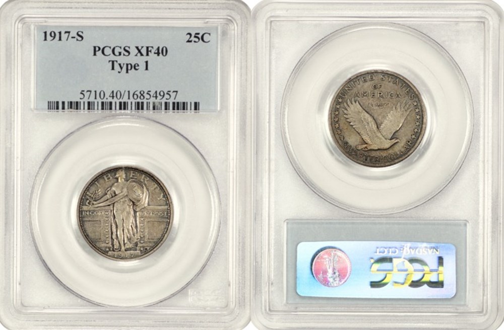 coins united states 1917 s silver standing liberty quarter type 1